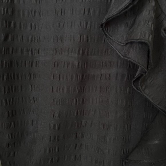 Black Boho Tie Front Long Sleeve Blouse - Picture 8 of 8